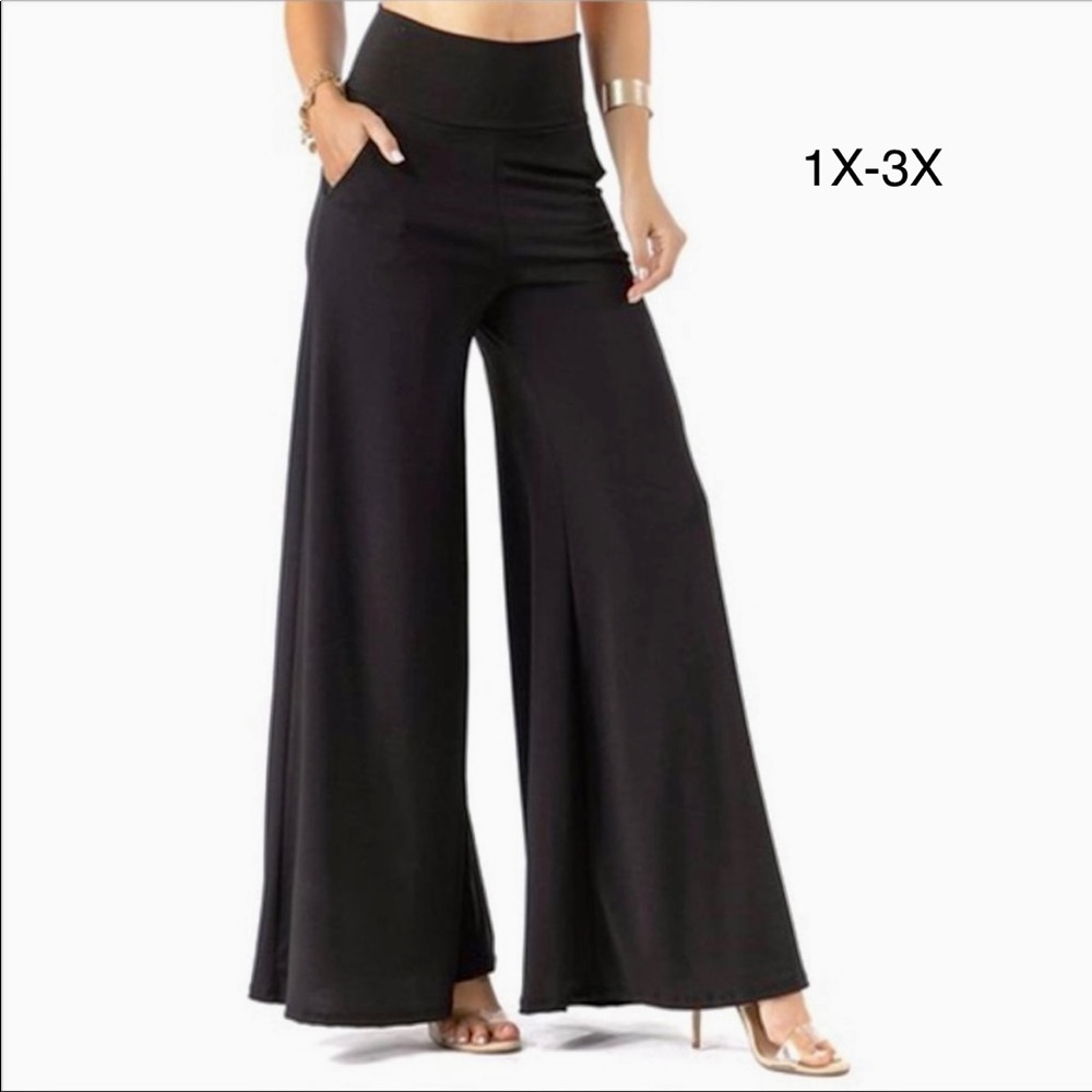 Plus Size High Waist Palazzo Pants